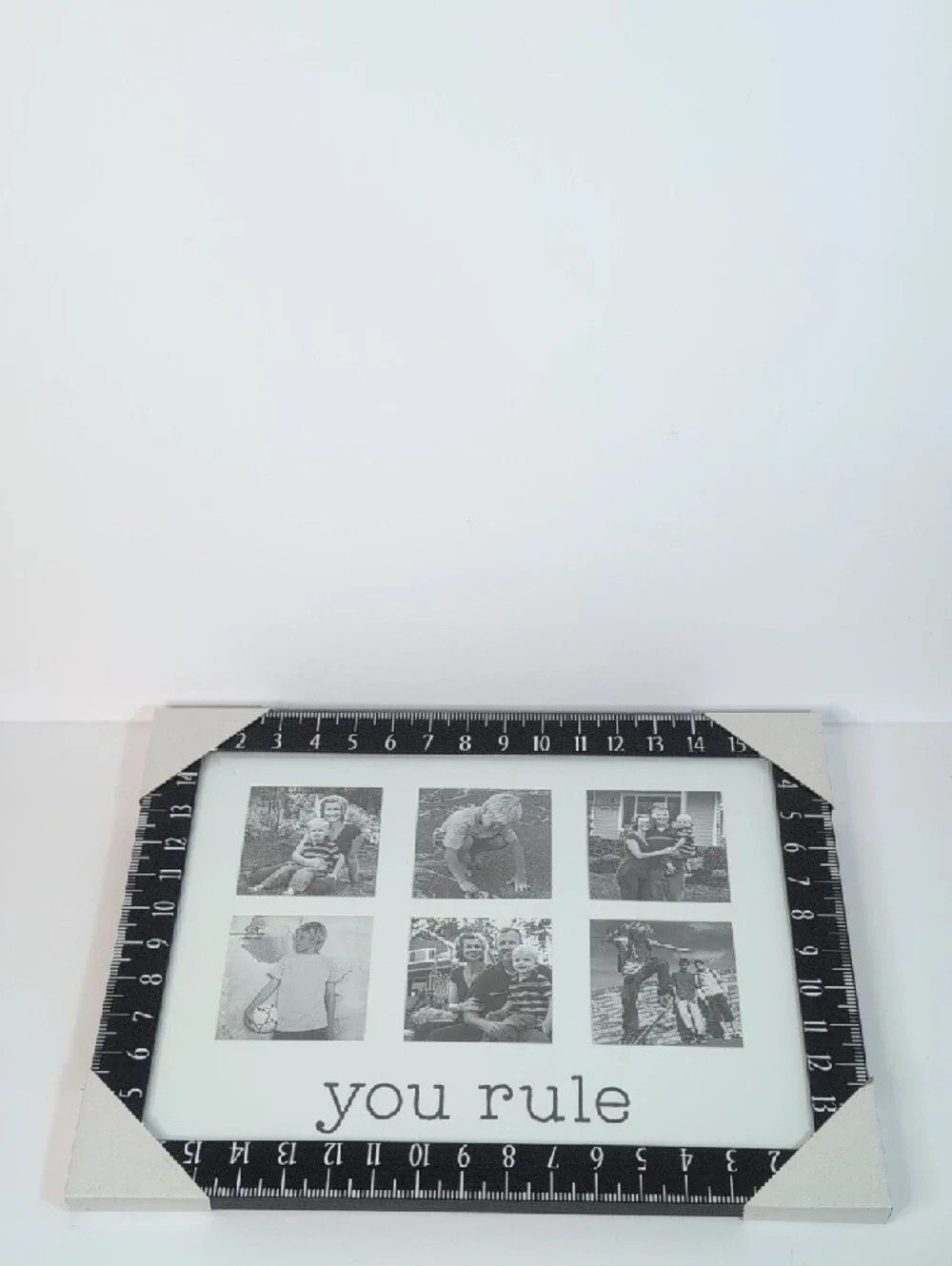 You Rule Ruler-Frame Photo Collage - Black and White NWT